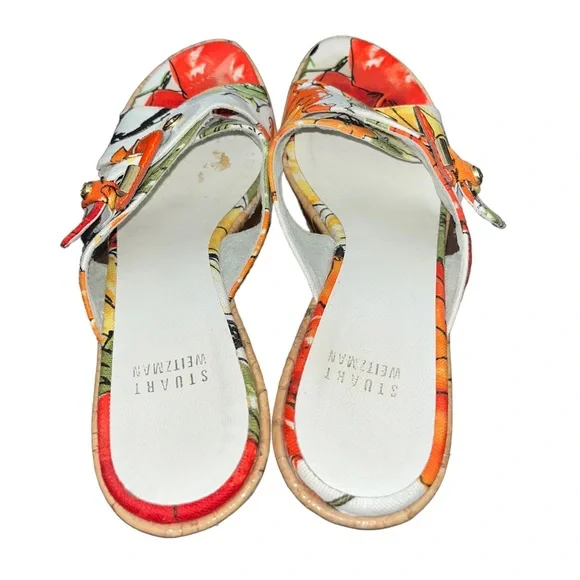 Stuart Weitzman Floral Cork Wedge Mules (6.5) - Picture 3 of 6